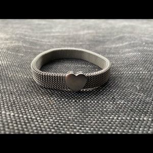 Tiffany and Co. Silver Somerset Stretchable Heart Bracelet